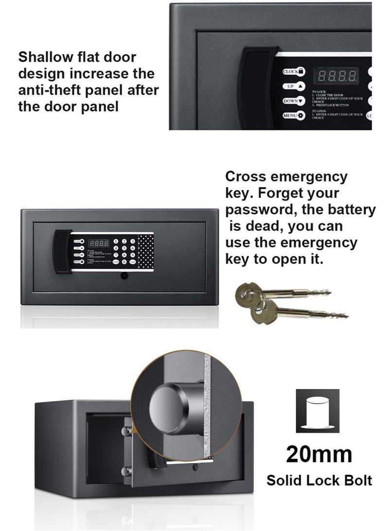 TAPIT Small Motorized Safe Box for Home & Office - Digital Anti-Theft Mini Safe for Hotel Room, Waterproof & Moisture-Proof Touchpad Design, Jewelry & Valuables Security Cabinet (H21cm x W43cm x D36cm - IC20) - Image 5