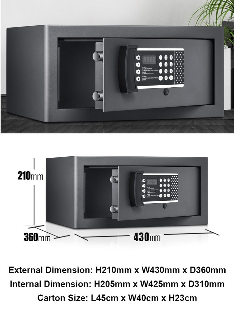 TAPIT Small Motorized Safe Box for Home & Office - Digital Anti-Theft Mini Safe for Hotel Room, Waterproof & Moisture-Proof Touchpad Design, Jewelry & Valuables Security Cabinet (H21cm x W43cm x D36cm - IC20) - Image 2