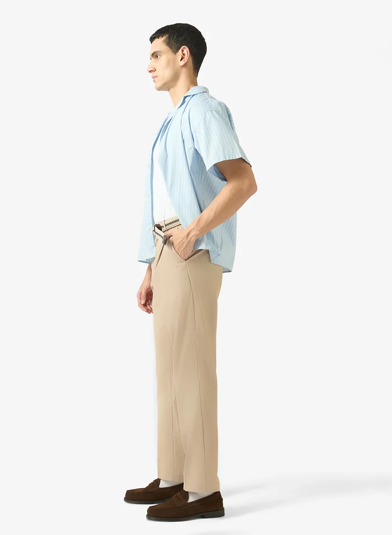 Robert Wood High-Waist Tailored Straight-Leg Trousers