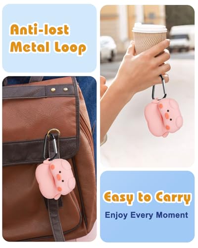 Joyleop for Airpods Pro 3 Case - Cute Funny for Women Girl Kids Girly 3D Kawaii Pig Cartoon Design Silicone Protective Case for Airpods Pro 3rd Gerneration 2025 Cover with Keychian - Image 3