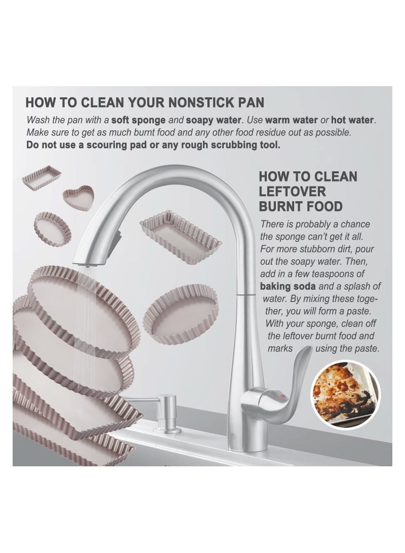 chefmade 2.5cm - 24cm Round Non-stick Breakware 24cm Tart Pan with Removable Loose Bottom - Image 5