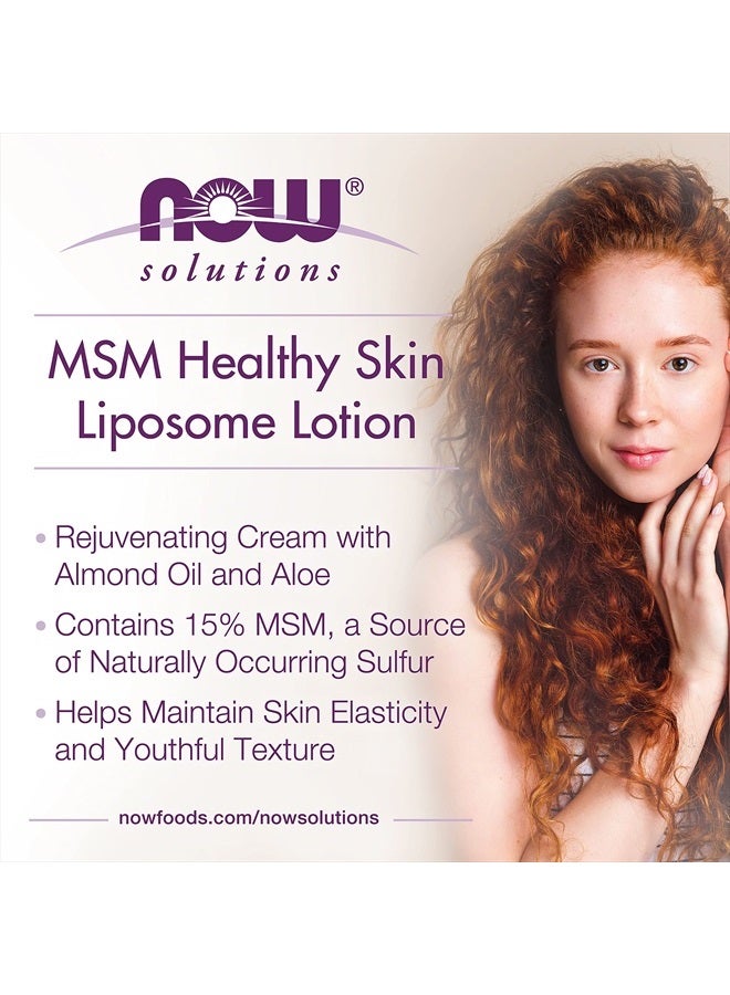 now Solutions, MSM Healthy Skin Liposome Lotion, Rejuvenating Cream with Almond Oil and Aloe, 8-Ounce - Image 3