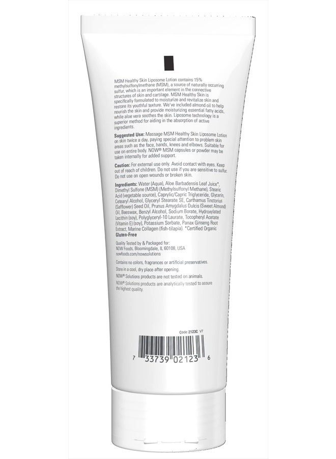 now Solutions, MSM Healthy Skin Liposome Lotion, Rejuvenating Cream with Almond Oil and Aloe, 8-Ounce - Image 2