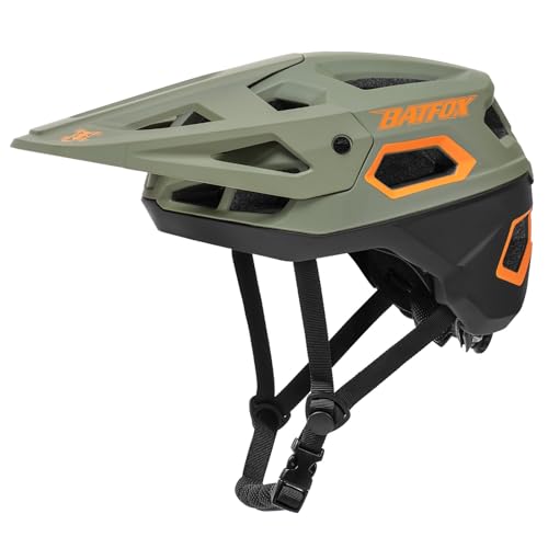 BATFOX Bike Helmet Mountain Bike Helmets for Men Women Adults MTB Bicycle Cycling BMX Bike Helmet(Army Green,L(55-59CM)) - Image 1