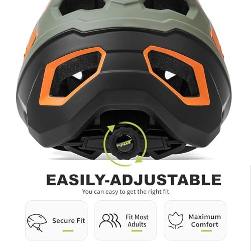 BATFOX Bike Helmet Mountain Bike Helmets for Men Women Adults MTB Bicycle Cycling BMX Bike Helmet(Army Green,L(55-59CM)) - Image 3