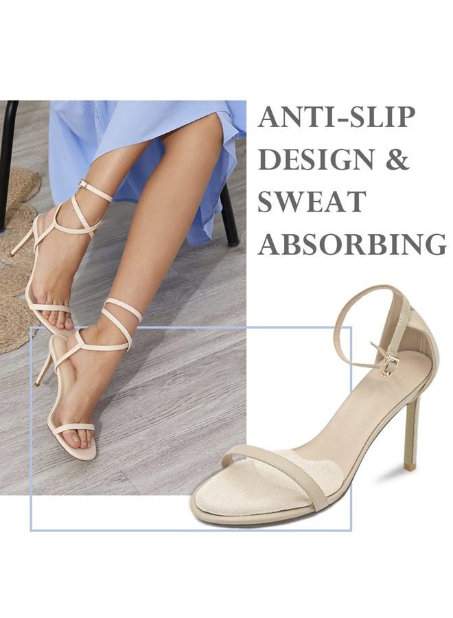 Beautulip Metatarsal Pads for Women, Anti-Sliding Pads for Open Toe Shoes, Ball of Foot Cushions, Shoe Filler, Reduce Foot Slip 1 Pair, Beige+black+clear - Image 2