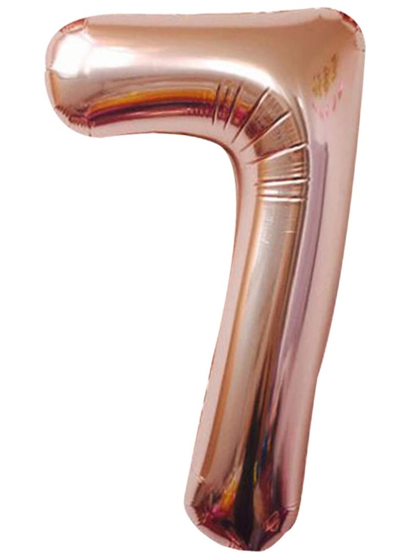 KATCHON Rose Gold Number 7 Foil Balloon For 7th Birthday Decoration - Image 1
