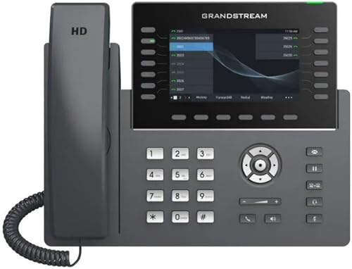 Grandstream هاتف Grandstream GRP2650 IP | 14 خط، 6 حساب SIP | شاشة ملونة 5 بوصة | واي فاي 5 | منفذ إيثرنت جيجابت مزدوج مع PoE مدمج - Image 1