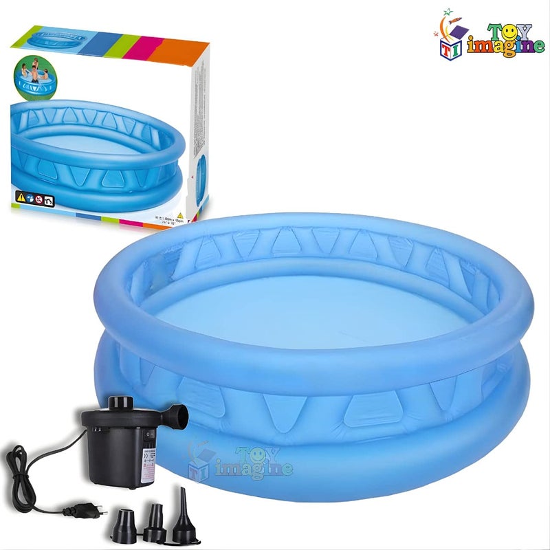 Toy Imagine 6Ft Soft Side Pool Bath Tub with Double Quick Air Pump for Kids Inflatable Swimming Pools.. - Image 3