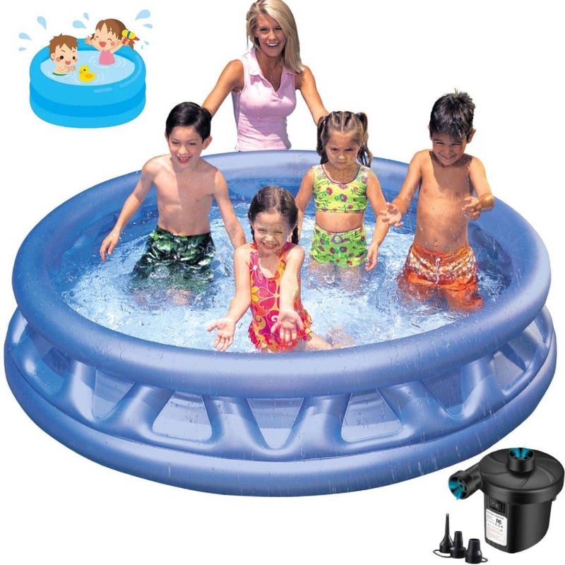 Toy Imagine 6Ft Soft Side Pool Bath Tub with Double Quick Air Pump for Kids Inflatable Swimming Pools.. - Image 1