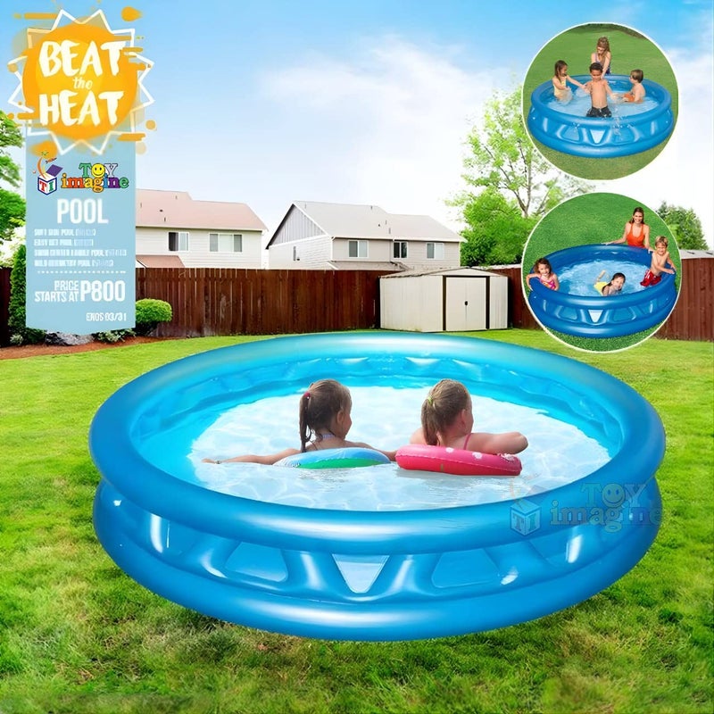 Toy Imagine 6Ft Soft Side Pool Bath Tub with Double Quick Air Pump for Kids Inflatable Swimming Pools.. - Image 2