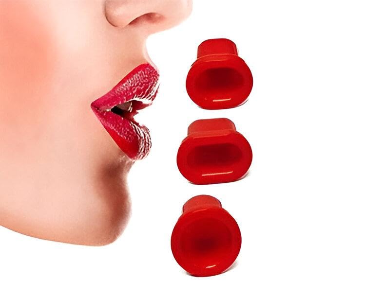 Lip Enhancement Set - Natural Self Suction Plumper with Oval & Round Heads for Fuller, Natural Look, Non-Invasive, Suitable for Daily Use