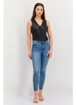 Black Tape Women Plain Sleeveless Bodysuit, Black  - Image 4
