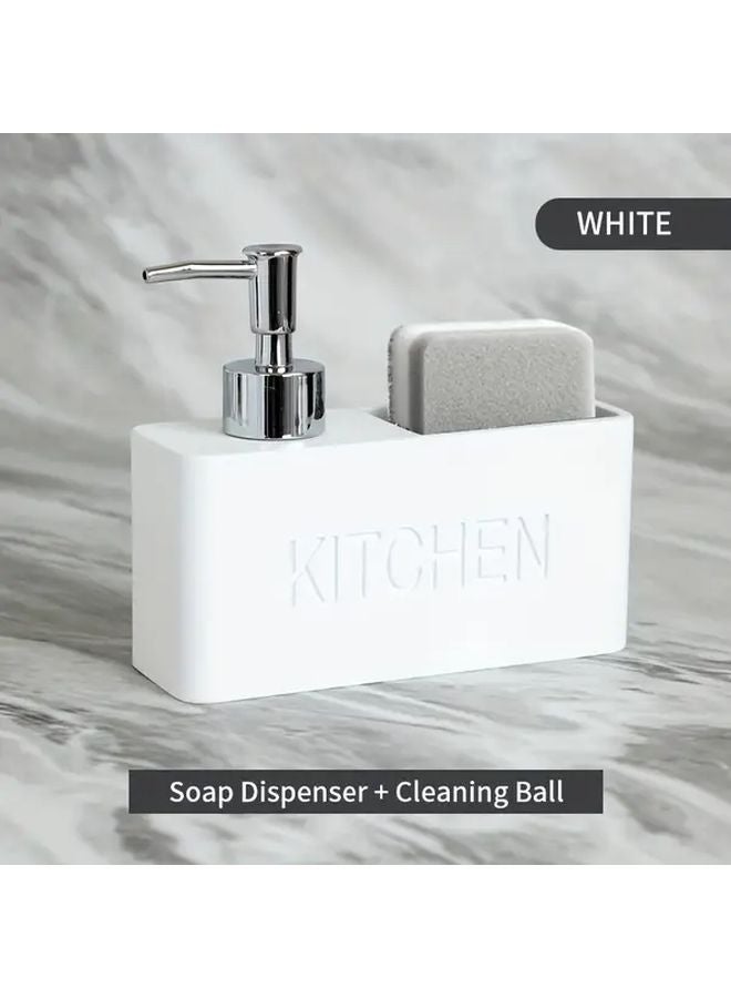 Gray 2 In 1 Soap Dispenser And Sponge Holder Organizer For Sink Accessories - Image 4