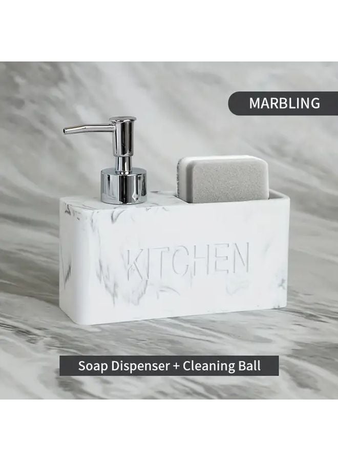 Gray 2 In 1 Soap Dispenser And Sponge Holder Organizer For Sink Accessories - Image 5