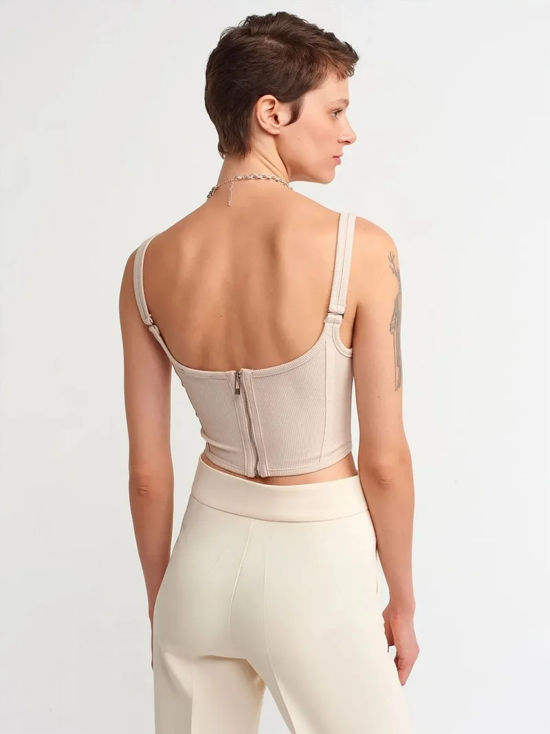 Dilvin DILVIN Women’s Sleeveless Crop Top With Square Neck