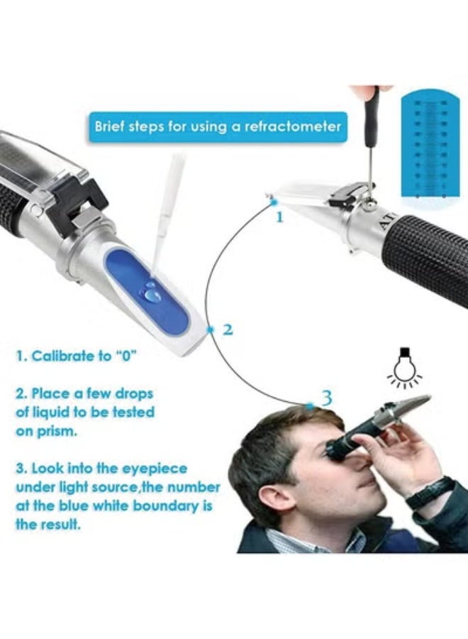 مقياس انكسار الملوحة لمياه البحر وحوض السمك البحري 0-100 جزء لكل تريليون مع تعويض درجة الحرارة التلقائي - Image 4