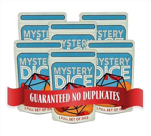 1985 Games Mystery Dice Set of 7 Polyhedral Dice Wide Range of Patterns Gaming Dice Suitable for Role Playing Table Games Pack of 6 - Image 1