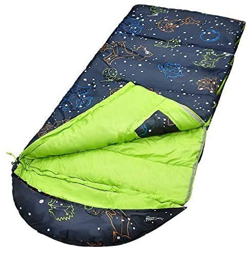 AceCamp Kids' Glow-in-The-Dark Sleeping Bag - Portable, Water-Resistant, Temp Rating 30F/ -1, for Camping, Hiking, Slumber Party (Youth) - Image 4
