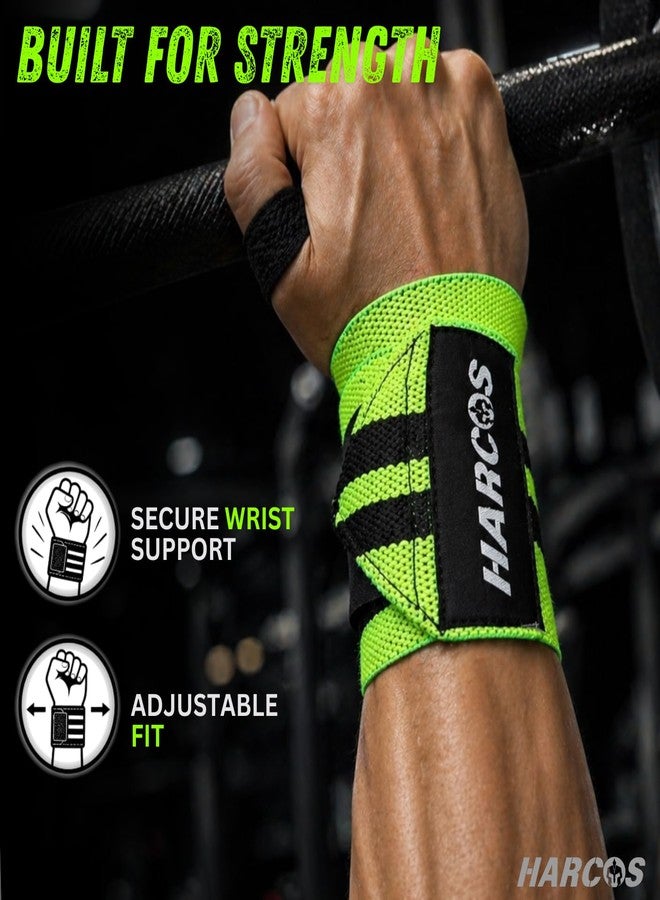 Harcos Cotton Wrist Wraps for Weightlifting (18 Inch Length) Adjustable with Thumb Loop – Quality Best Wrap for Powerlifting Competition Wrist Support for Gym, Training, and Fitness (Green) - Image 4