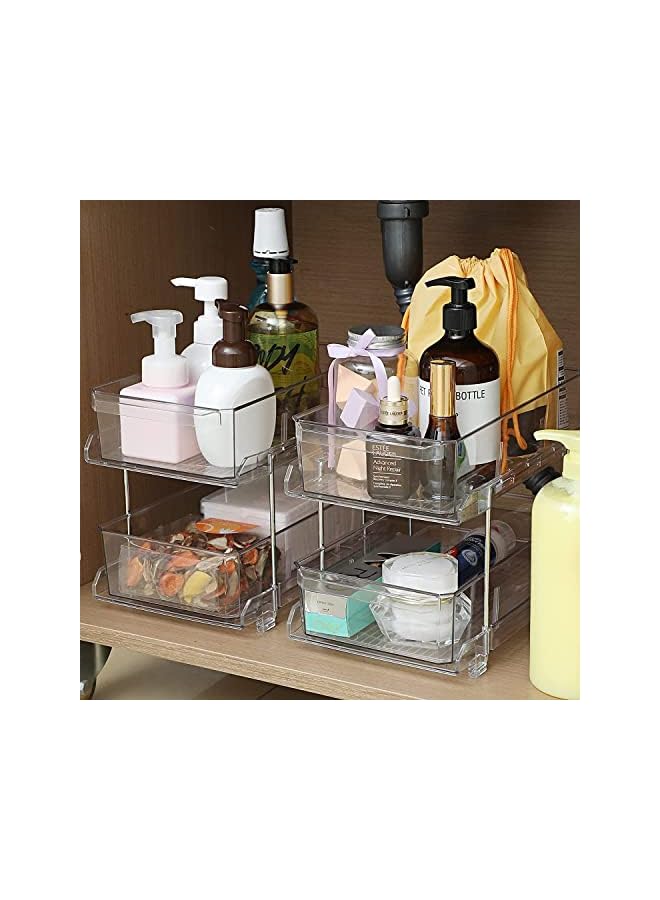 U-HOOME Under Sink Cabinet Organizer with Dividers, U-HOOME Multi-Purpose Slide-Out Storage Container, Pull Out Under Sink Organizer Shelf,Under Sliding Cabinet Basket Organizer for Bathroom, Kitchen - Image 5