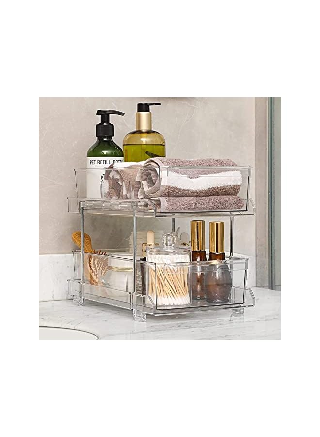 U-HOOME Under Sink Cabinet Organizer with Dividers, U-HOOME Multi-Purpose Slide-Out Storage Container, Pull Out Under Sink Organizer Shelf,Under Sliding Cabinet Basket Organizer for Bathroom, Kitchen - Image 4