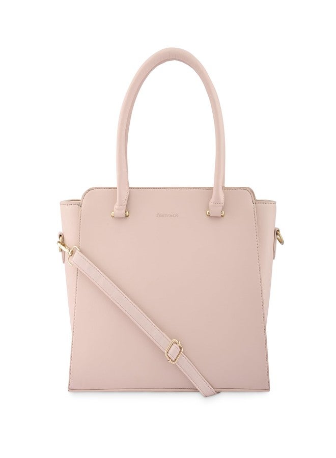 Fastrack Women and Girls Solid Classic Satchel Bag, And | Made Up Of Premium Faux Leather, Pink - Image 1