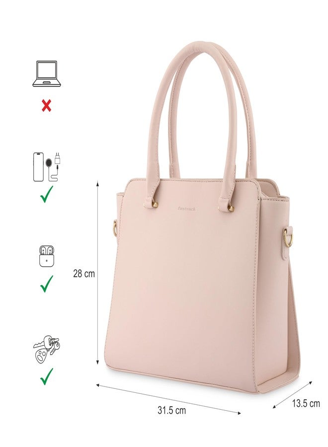 Fastrack Women and Girls Solid Classic Satchel Bag, And | Made Up Of Premium Faux Leather, Pink - Image 4