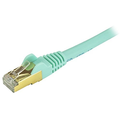 Startech.com StarTech 25ft CAT6a Ethernet Cable 10 Gigabit Shielded Snagless RJ45 100W PoE Patch Cord 10GbE STP Network Cable with Strain Relief Turquoise UL TIA C6ASPAT25AQ - Image 3