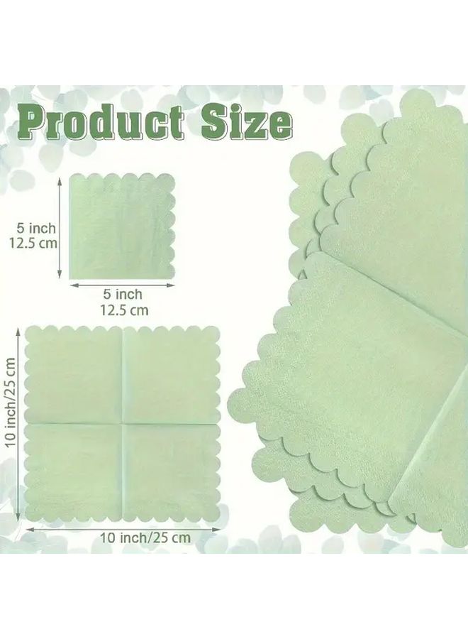 Sage Green Cocktail Napkins 50pcs 2 Ply Disposable Absorbent For Weddings Parties - Image 3