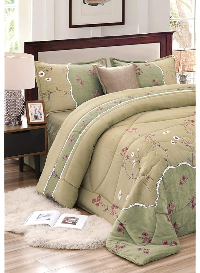 إيروريكس طقم لحاف فرو مخملي ناعم ودافئ من فرو الشتاء مقاس مفرد 180 - Image 2