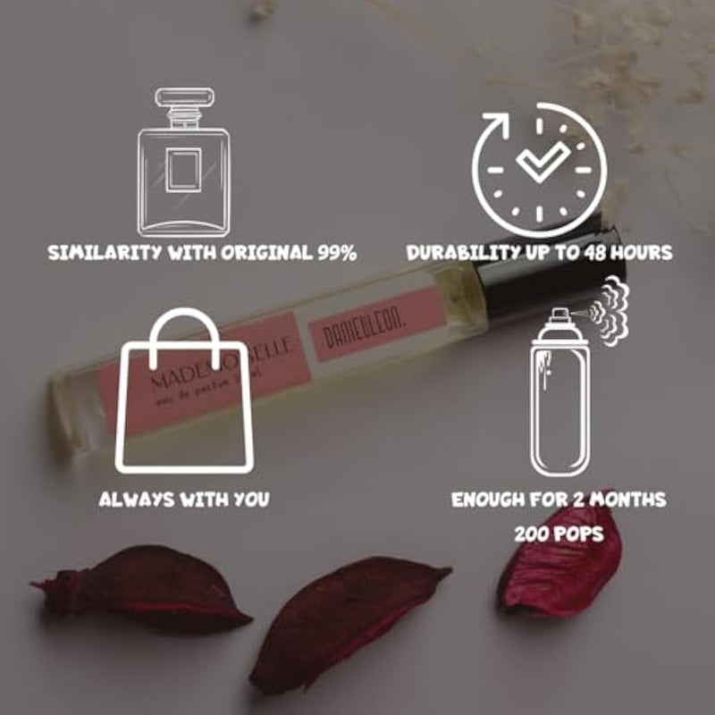 Daniel Leon, inspired perfume by Mademoiselle, Elegant Floral Perfume for Women with Orange & Patchouli tester, 10 ml - Image 3