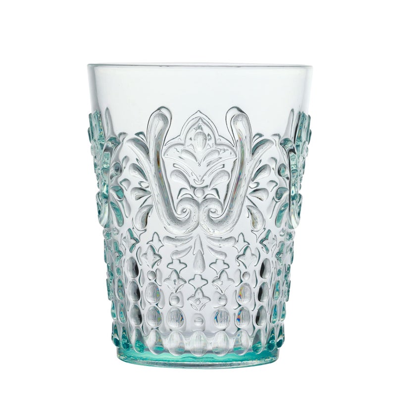 KLIFA BLOIS 152 ounce Set of 6 Acrylic Tumbler Drinking Glasses BPAFree Stackable Plastic Drinkware Dishwasher Safe Vintage Looking Cups Light Teal