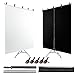 JEBUTU 5X6.5ft White Black Screen Backdrop with Stand Kit, White Screen & Black Screen with T-Shape Background Support - Image 2