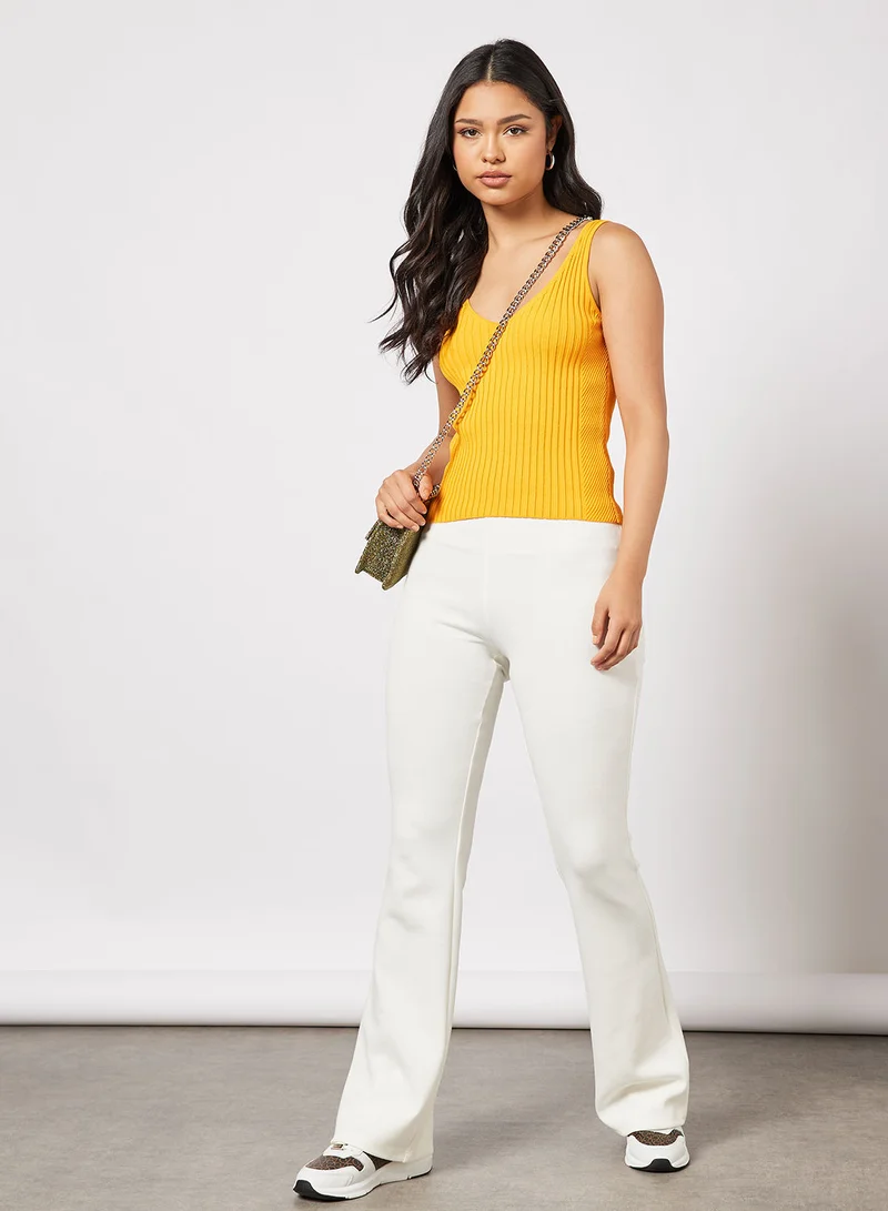 CALVIN KLEIN Rib V Neck Top