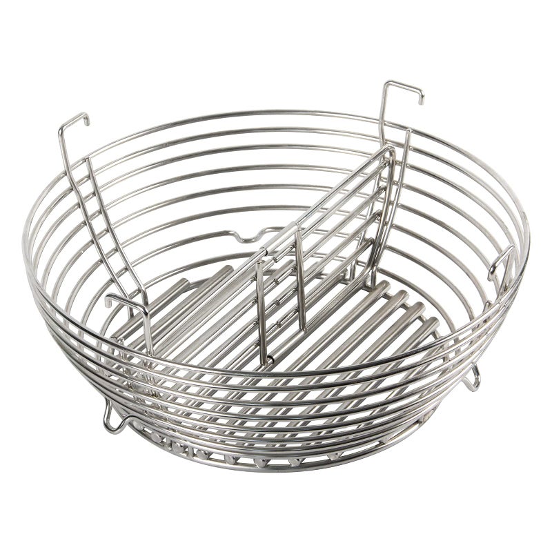 VANKEY Lump Charcoal Fire Basket with Removable Divider Charcoal Basket for Kamado Joe Classic Series, Large Big Size Green Egg Stainless Steel Grill Ash Baskets - Image 1