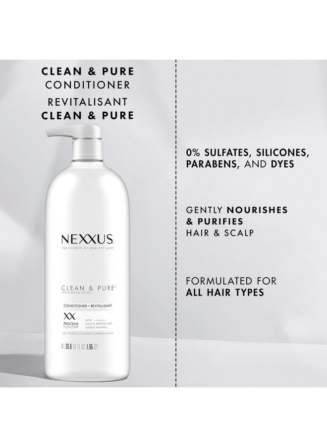Nexxus Clean and Pure Conditioner, With ProteinFusion, Nourished Hair Care Silicone, Dye And Paraben Free 33.8 oz - Image 2