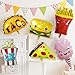 yoliyogo Balloon Set with 6 Large Pieces of Snacks for Party and Shop Decoration Decor Balloon Set Includes Pizza Popcorn Hamburger Chips Ice Cream Taco Food Theme Yummy Style for Birthday Food Party etc - Image 4