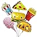 yoliyogo Balloon Set with 6 Large Pieces of Snacks for Party and Shop Decoration Decor Balloon Set Includes Pizza Popcorn Hamburger Chips Ice Cream Taco Food Theme Yummy Style for Birthday Food Party etc - Image 2
