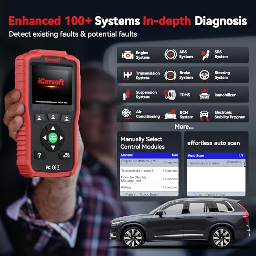 iCarsoft LR V1.0 for Land Rover/Jaguar OBD2 Scanner, All System Diagnostic Scan Tool Oil/SAS Reset Battery Test CAN Car Code Reader,DTC Lookup, 118 Live Data, VIN, Freeze Frame - Image 2