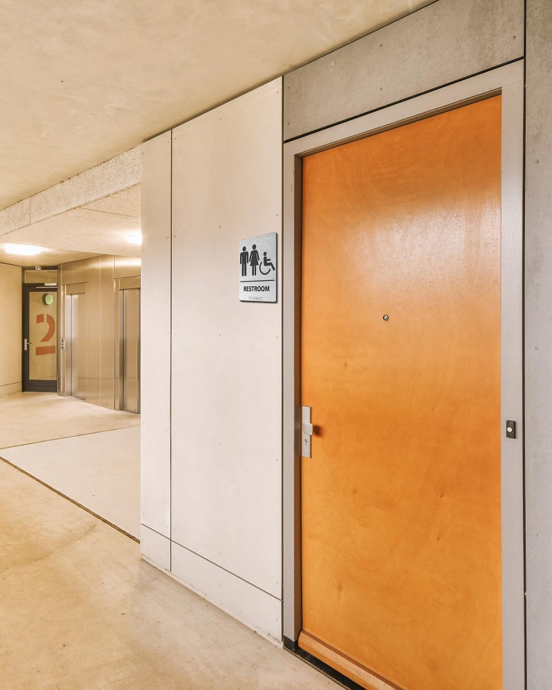 Abudada ADA-Mark Modern Restroom Sign for Business - 2PK ADA Compliant Braille Bathroom Sign with Easy Installation - 6" W x 8" H - Image 4