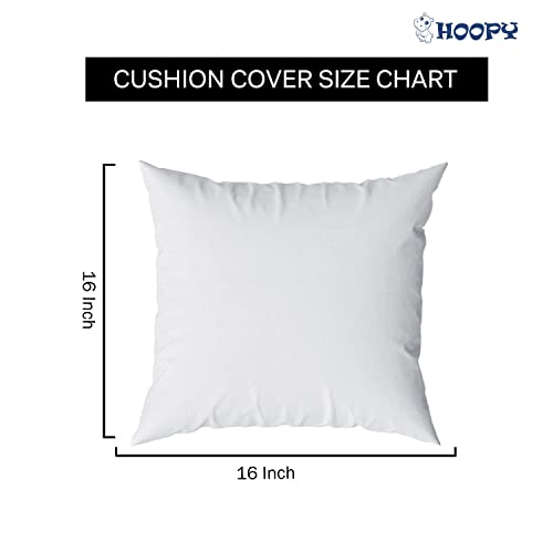 HOOPY Set of 5 Designer Decorative Throw Pillow/Cushion Covers (16 inch x 16 inch, Black Geometric Print) - Image 5