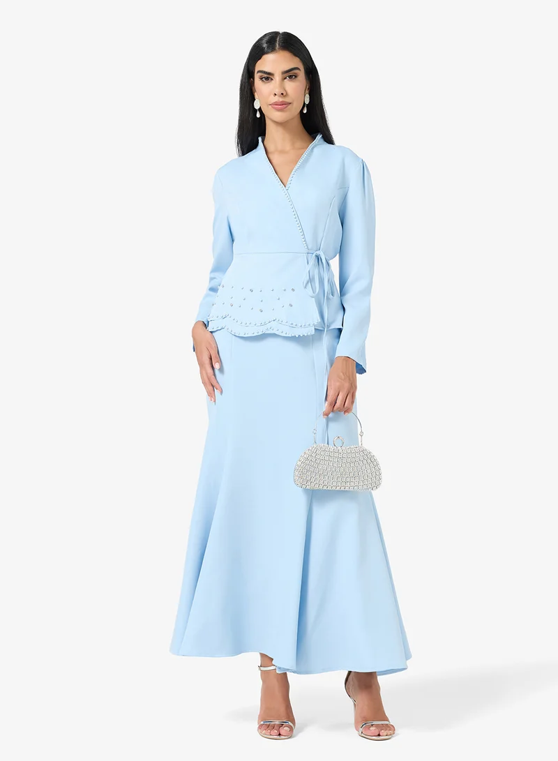 Khizana  Peplum Blouse & Skirt Set for Women | Best Price UAE
