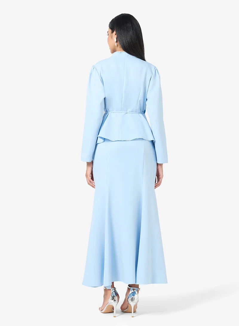 Khizana Peplum Blouse & Skirt Set