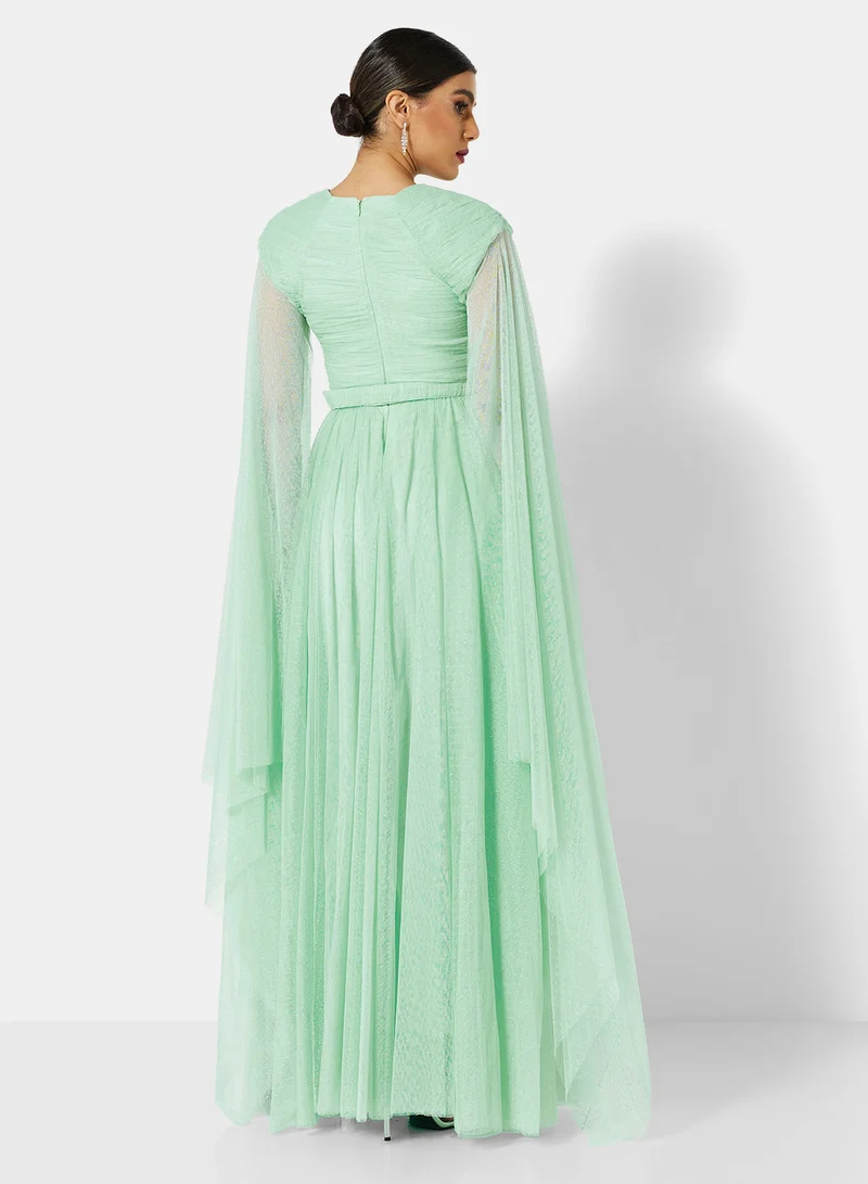 House of Moda Ruched Bodice Tulle Dress