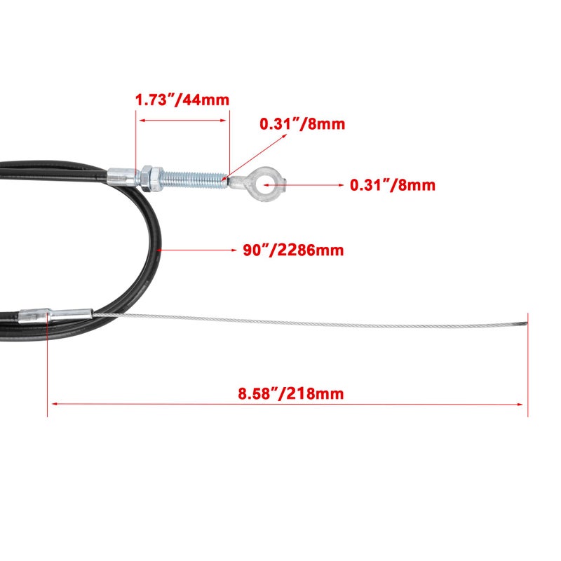 RUTU Throttle Cable 8173 Enhanced 90"" Long with 82"" Casing for Manco GO KART Cart Buggy - Image 2