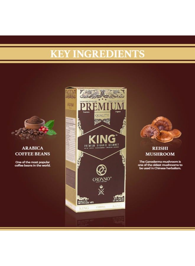 Organo Gold King Of Coffee Organic Premium Ganoderma Lucidum U.S.A. Packaging (1 Box) - Image 4