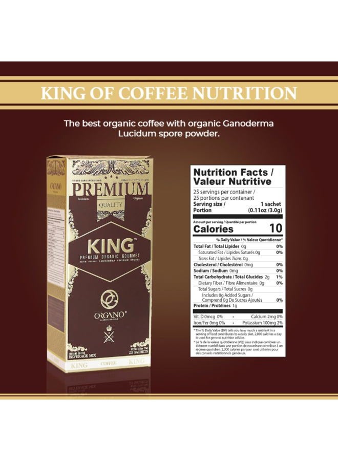 Organo Gold King Of Coffee Organic Premium Ganoderma Lucidum U.S.A. Packaging (1 Box) - Image 3