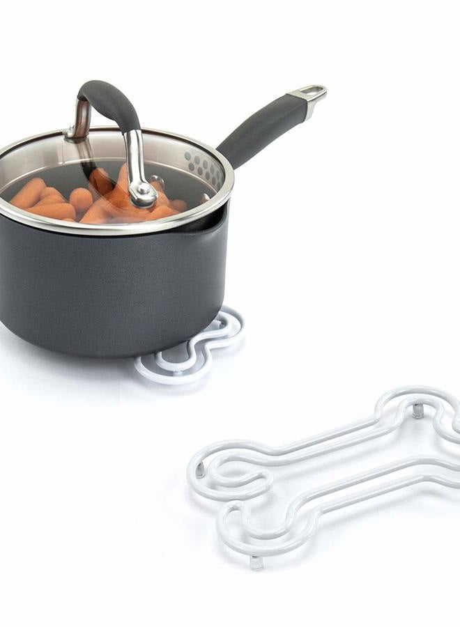 Spectrum Dog Bone Trivet, steel cooling rack for countertops & kitchen tables, funny potholder for your kitchen, great for any animal lovers, easy to clean & safe for most cookware - Image 2
