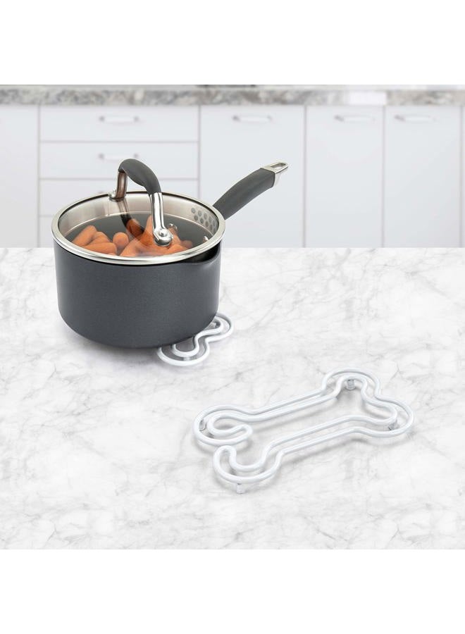 Spectrum Dog Bone Trivet, steel cooling rack for countertops & kitchen tables, funny potholder for your kitchen, great for any animal lovers, easy to clean & safe for most cookware - Image 4